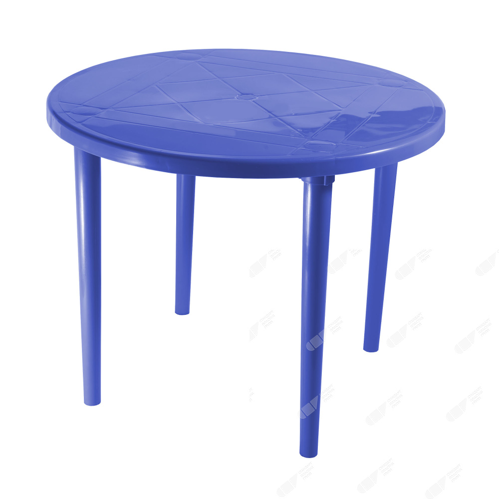 Пластиковый садовый стол «СП круглый d90см», синий