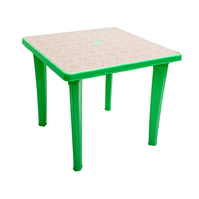 Стол пластиковый "EL квадратный с рисунком" зелёный