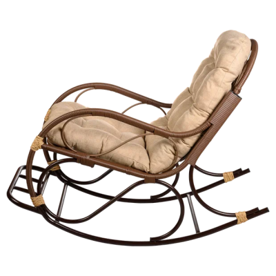 Кресло "BG Качалка с подножкой из искусственного ротанга"